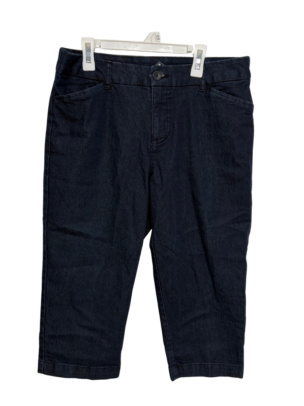 St. John’s Bay Women’s Capri Jeans Size 10 Dark Wash Stretch Denim